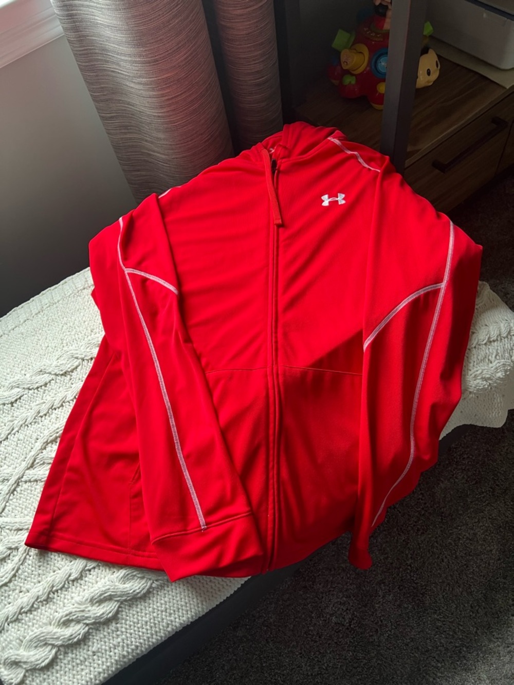 Under Armour Red Full-Zip Athletic Jacket mens size XL